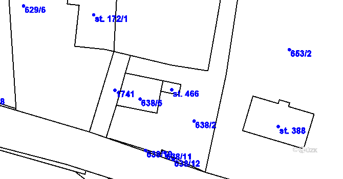 Parcela st. 466 v KÚ Nová Ves u Chrastavy, Katastrální mapa