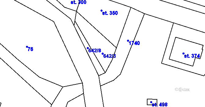 Parcela st. 642/3 v KÚ Nová Ves u Chrastavy, Katastrální mapa