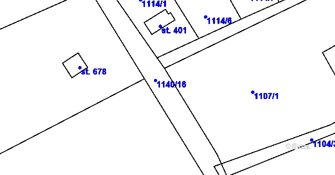 Parcela st. 1140/17 v KÚ Nová Ves u Chrastavy, Katastrální mapa