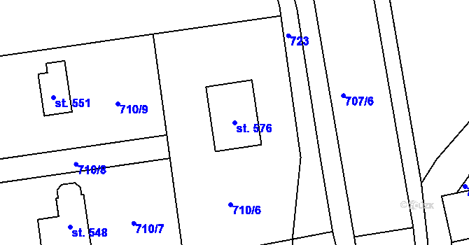 Parcela st. 576 v KÚ Nová Ves u Chrastavy, Katastrální mapa