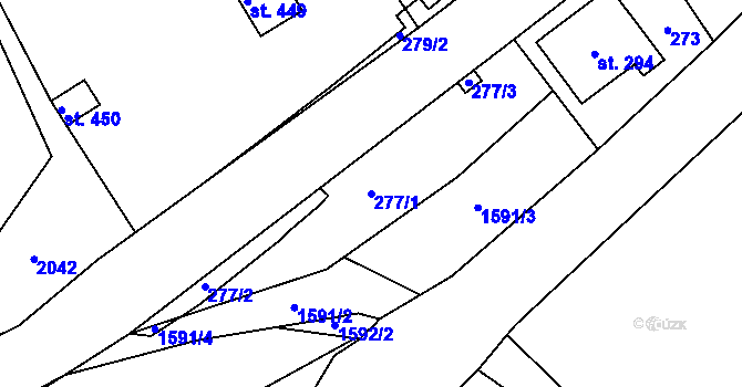 Parcela st. 277/1 v KÚ Nová Ves u Chrastavy, Katastrální mapa