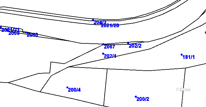 Parcela st. 202/1 v KÚ Nová Ves u Chrastavy, Katastrální mapa