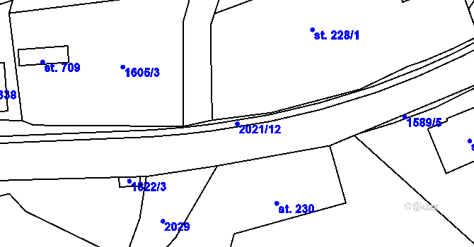 Parcela st. 2021/12 v KÚ Nová Ves u Chrastavy, Katastrální mapa