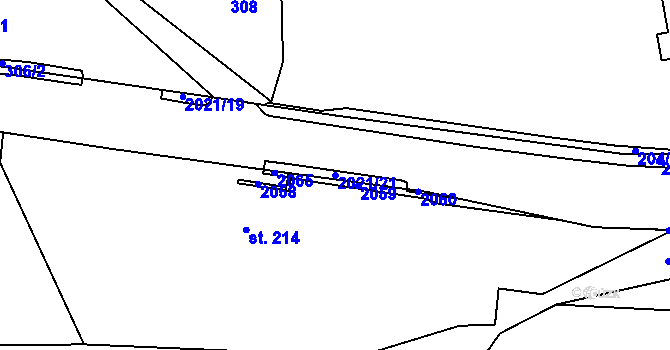 Parcela st. 2021/21 v KÚ Nová Ves u Chrastavy, Katastrální mapa