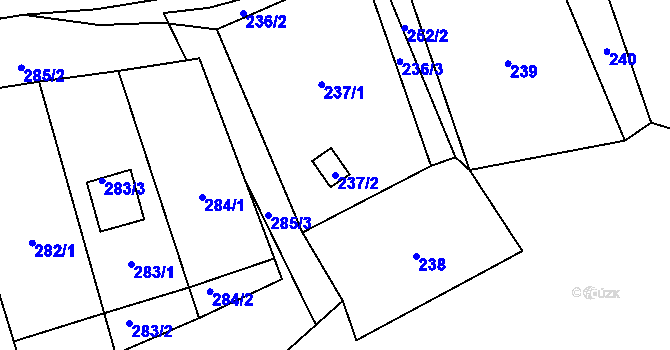 Parcela st. 237/2 v KÚ Nová Ves, Katastrální mapa