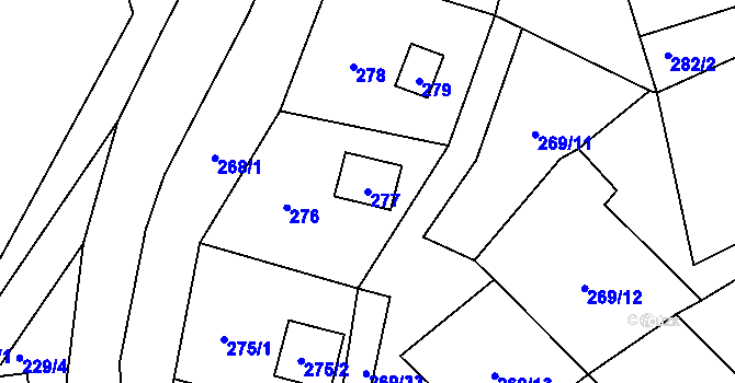 Parcela st. 277 v KÚ Nová Ves, Katastrální mapa