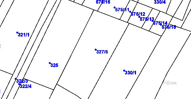 Parcela st. 327/5 v KÚ Nová Ves u Oslavan, Katastrální mapa