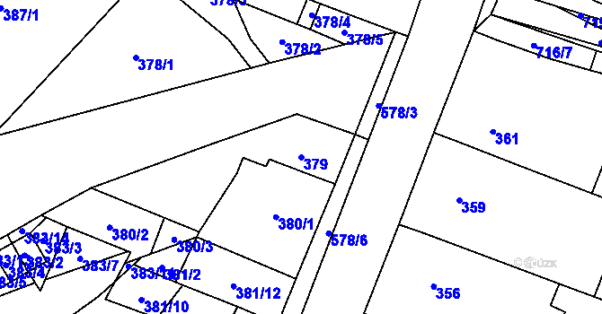 Parcela st. 379 v KÚ Nová Ves u Oslavan, Katastrální mapa