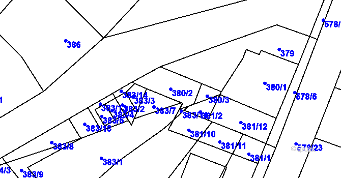 Parcela st. 380/2 v KÚ Nová Ves u Oslavan, Katastrální mapa