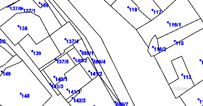 Parcela st. 570 v KÚ Nová Ves u Oslavan, Katastrální mapa