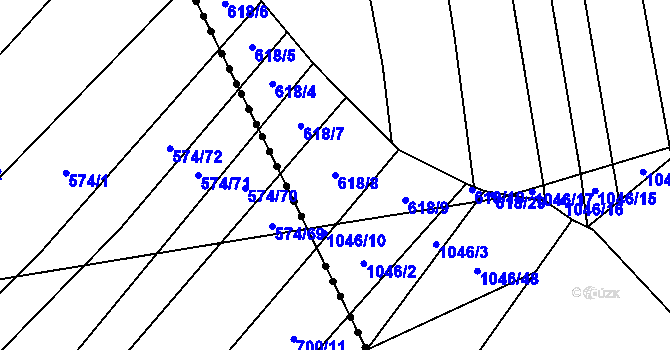 Parcela st. 618/8 v KÚ Nová Ves u Oslavan, Katastrální mapa