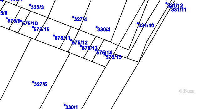 Parcela st. 575/15 v KÚ Nová Ves u Oslavan, Katastrální mapa