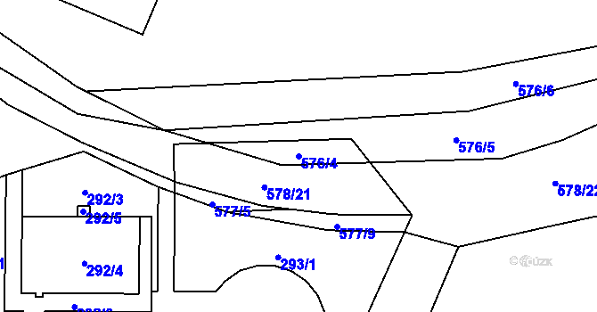 Parcela st. 576/4 v KÚ Nová Ves u Oslavan, Katastrální mapa