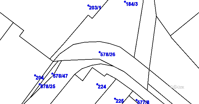Parcela st. 578/26 v KÚ Nová Ves u Oslavan, Katastrální mapa