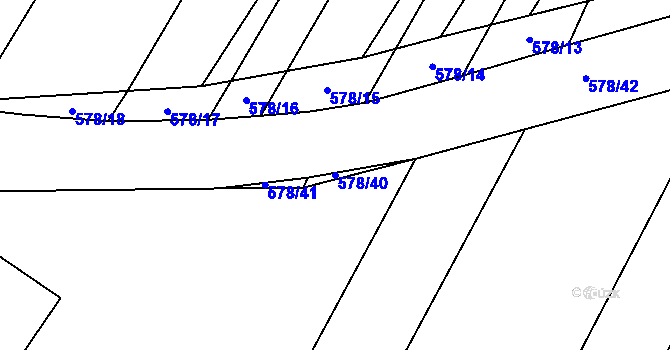 Parcela st. 578/40 v KÚ Nová Ves u Oslavan, Katastrální mapa