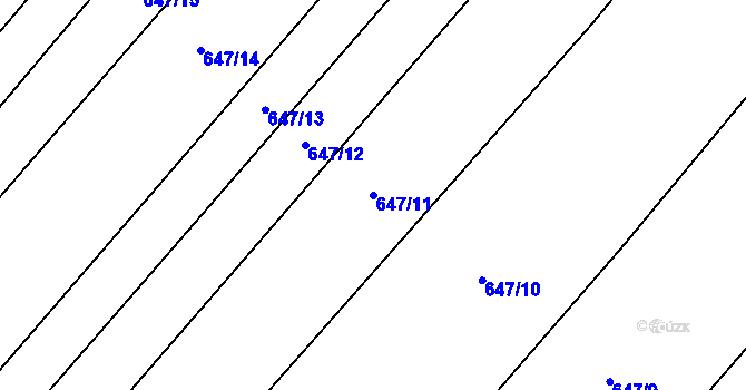 Parcela st. 647/11 v KÚ Nová Ves u Oslavan, Katastrální mapa