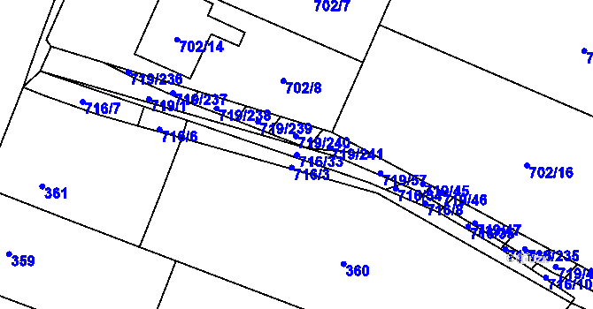 Parcela st. 716/33 v KÚ Nová Ves u Oslavan, Katastrální mapa