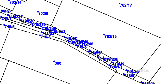 Parcela st. 719/46 v KÚ Nová Ves u Oslavan, Katastrální mapa