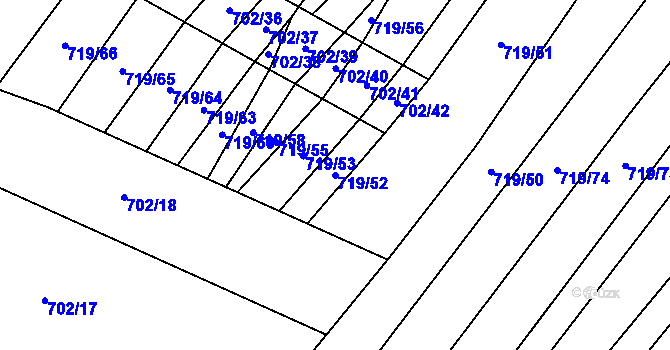 Parcela st. 719/52 v KÚ Nová Ves u Oslavan, Katastrální mapa