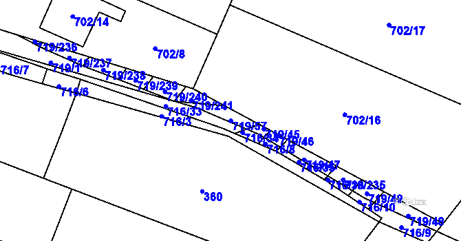 Parcela st. 719/57 v KÚ Nová Ves u Oslavan, Katastrální mapa