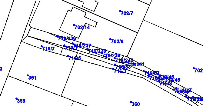 Parcela st. 719/239 v KÚ Nová Ves u Oslavan, Katastrální mapa