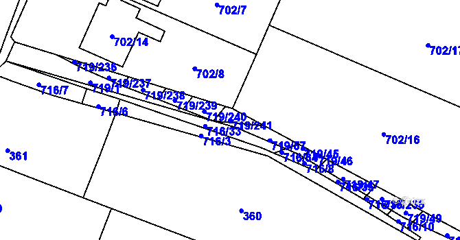 Parcela st. 719/241 v KÚ Nová Ves u Oslavan, Katastrální mapa