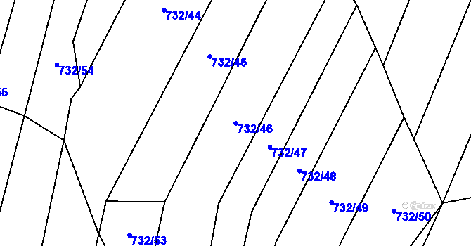 Parcela st. 732/46 v KÚ Nová Ves u Oslavan, Katastrální mapa