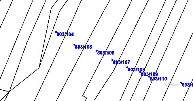 Parcela st. 803/106 v KÚ Nová Ves u Oslavan, Katastrální mapa