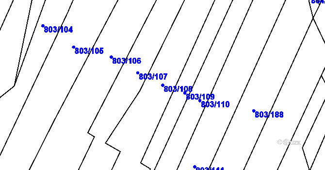 Parcela st. 803/108 v KÚ Nová Ves u Oslavan, Katastrální mapa