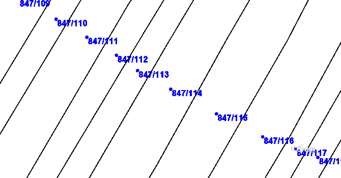 Parcela st. 847/114 v KÚ Nová Ves u Oslavan, Katastrální mapa