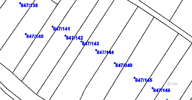 Parcela st. 847/144 v KÚ Nová Ves u Oslavan, Katastrální mapa