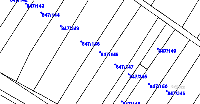 Parcela st. 847/146 v KÚ Nová Ves u Oslavan, Katastrální mapa