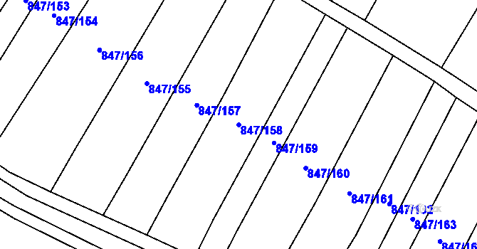 Parcela st. 847/158 v KÚ Nová Ves u Oslavan, Katastrální mapa