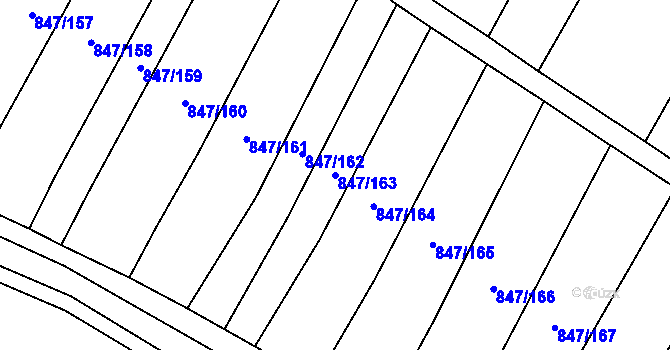 Parcela st. 847/163 v KÚ Nová Ves u Oslavan, Katastrální mapa