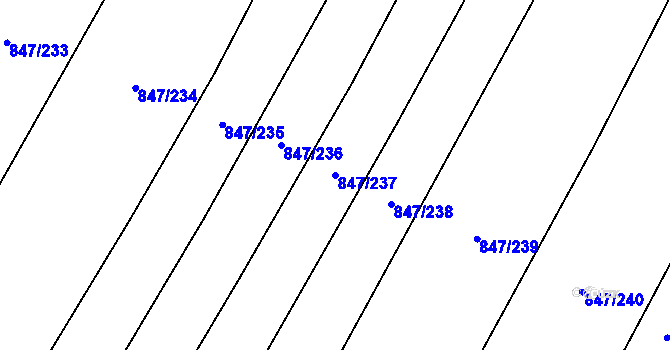 Parcela st. 847/237 v KÚ Nová Ves u Oslavan, Katastrální mapa