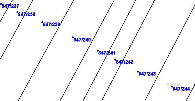 Parcela st. 847/241 v KÚ Nová Ves u Oslavan, Katastrální mapa
