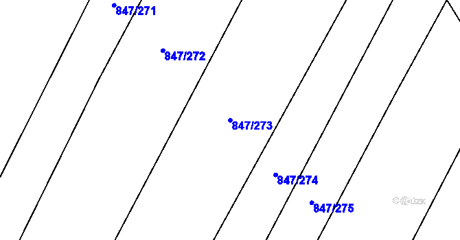 Parcela st. 847/273 v KÚ Nová Ves u Oslavan, Katastrální mapa