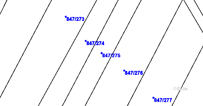 Parcela st. 847/275 v KÚ Nová Ves u Oslavan, Katastrální mapa