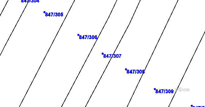 Parcela st. 847/307 v KÚ Nová Ves u Oslavan, Katastrální mapa