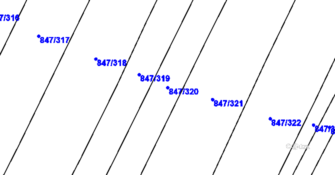 Parcela st. 847/320 v KÚ Nová Ves u Oslavan, Katastrální mapa