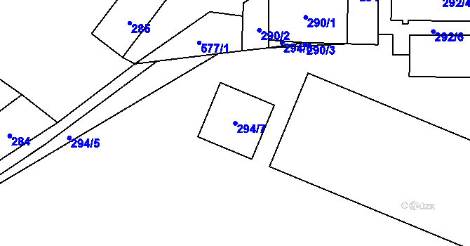 Parcela st. 294/7 v KÚ Nová Ves u Oslavan, Katastrální mapa