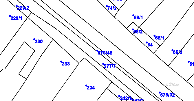 Parcela st. 578/48 v KÚ Nová Ves u Oslavan, Katastrální mapa