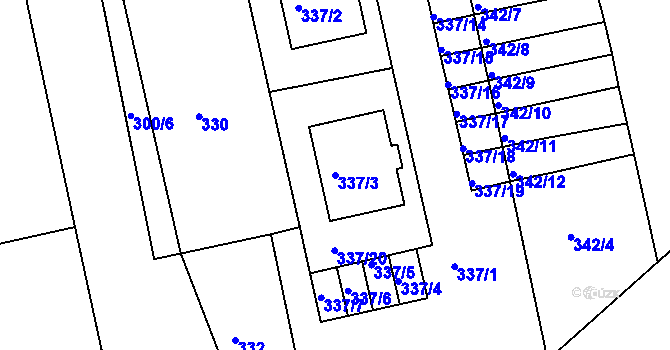 Parcela st. 337/3 v KÚ Nová Ves u Pohořelic, Katastrální mapa