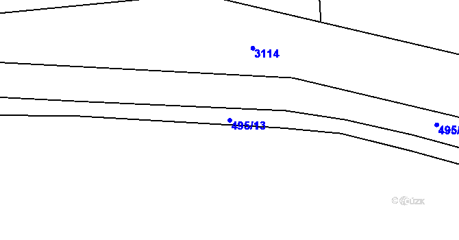 Parcela st. 495/13 v KÚ Nová Ves u Pohořelic, Katastrální mapa