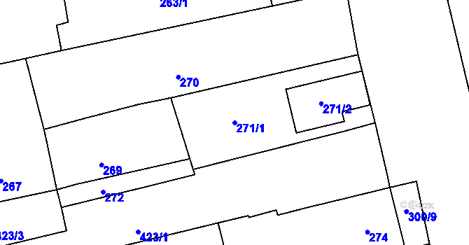 Parcela st. 271/1 v KÚ Nová Ves u Pohořelic, Katastrální mapa