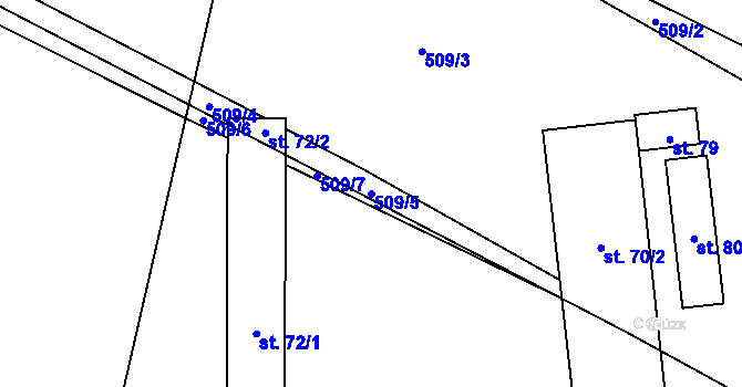 Parcela st. 509/5 v KÚ Nová Ves u Heřmanova, Katastrální mapa