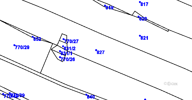 Parcela st. 827 v KÚ Nová Ves u Heřmanova, Katastrální mapa