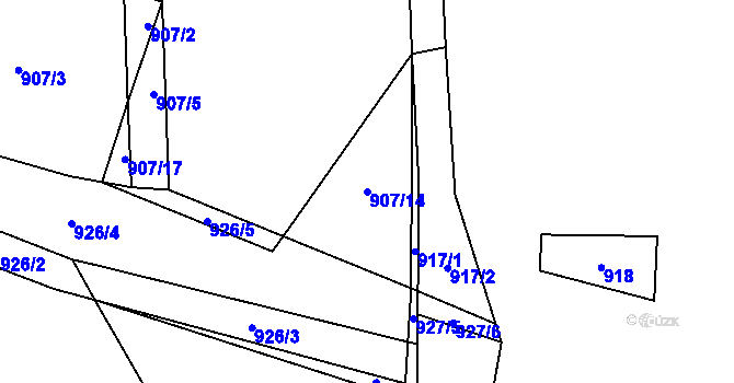 Parcela st. 907/14 v KÚ Nová Ves u Heřmanova, Katastrální mapa