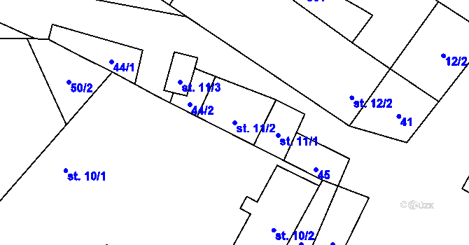 Parcela st. 11/2 v KÚ Nová Ves u Heřmanova, Katastrální mapa