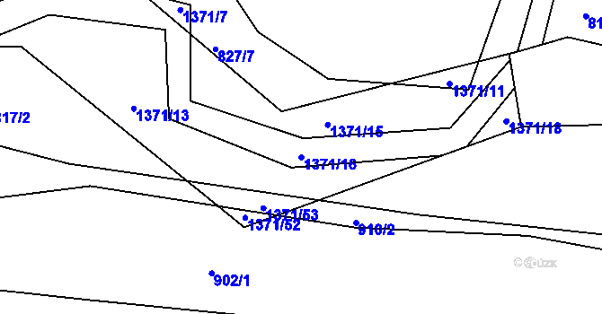 Parcela st. 1371/16 v KÚ Nová Ves u Frýdlantu nad Ostravicí, Katastrální mapa